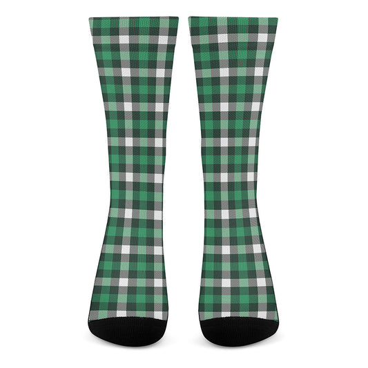 Saint Patrick's Day Stewart Plaid Print Crew Socks