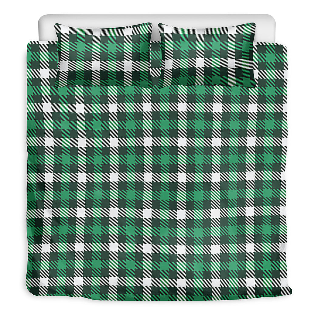 Saint Patrick's Day Stewart Plaid Print Duvet Cover Bedding Set