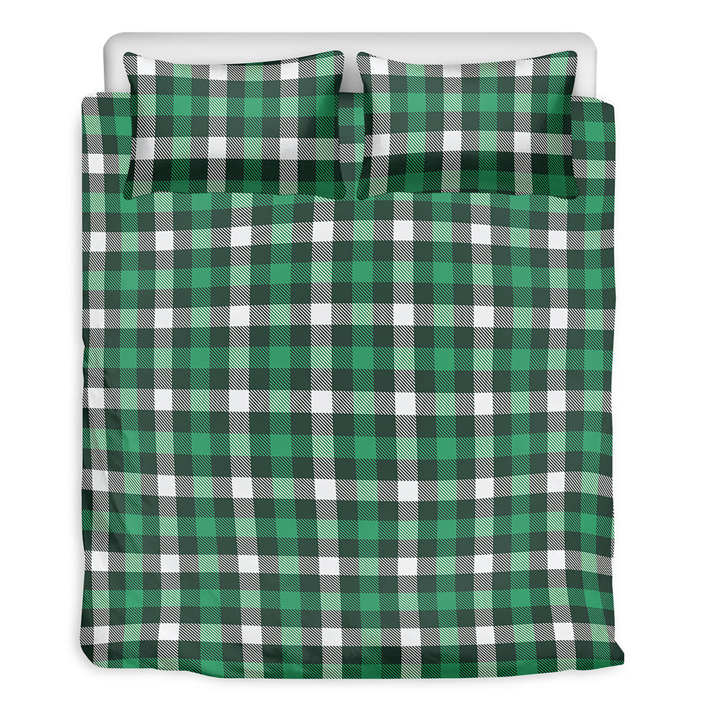 Saint Patrick's Day Stewart Plaid Print Duvet Cover Bedding Set