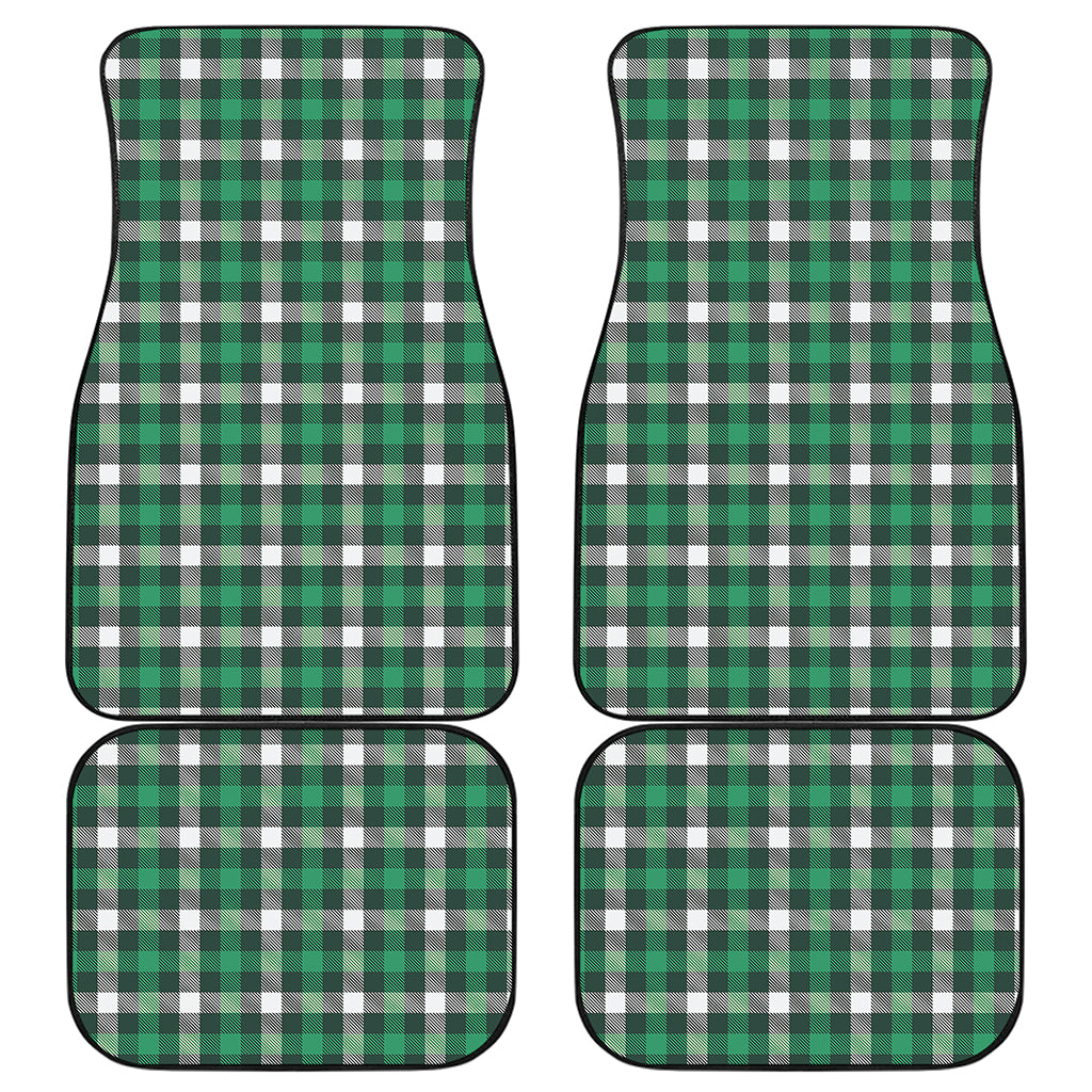 Saint Patrick's Day Stewart Plaid Print Front and Back Car Floor Mats