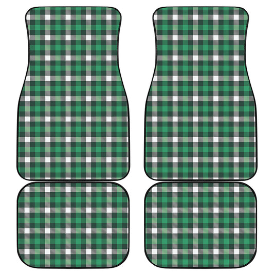 Saint Patrick's Day Stewart Plaid Print Front and Back Car Floor Mats