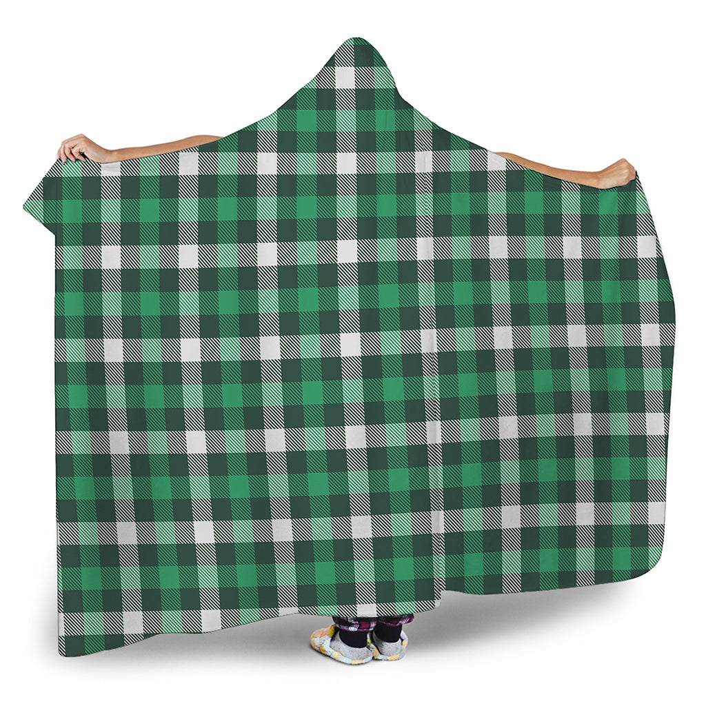 Saint Patrick's Day Stewart Plaid Print Hooded Blanket