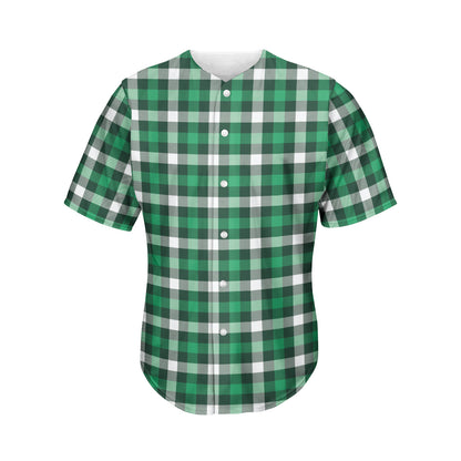 Saint Patrick's Day Stewart Plaid Print Men's Baseball Jersey