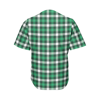 Saint Patrick's Day Stewart Plaid Print Men's Baseball Jersey