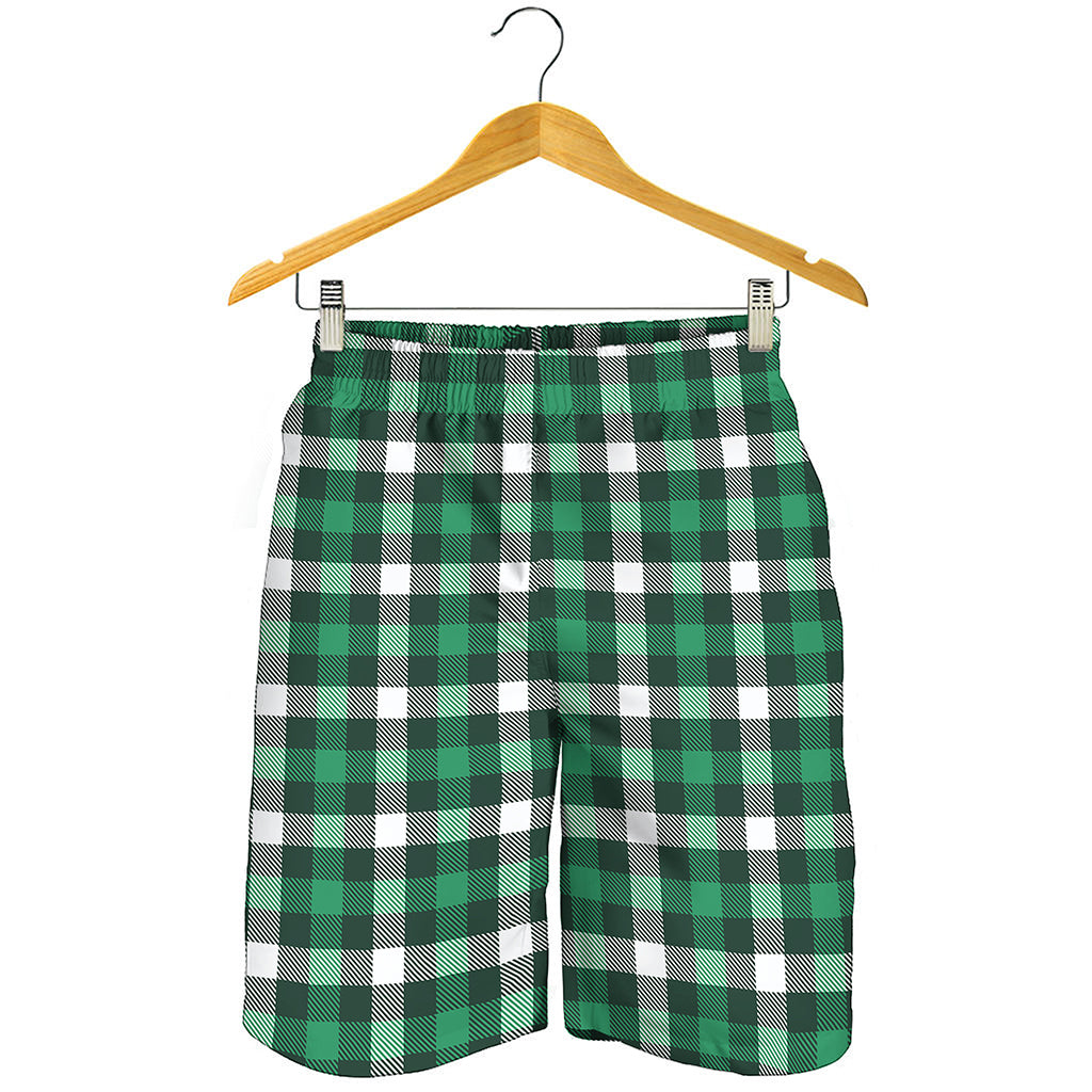 Saint Patrick's Day Stewart Plaid Print Men's Shorts