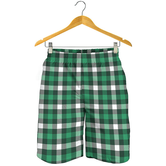 Saint Patrick's Day Stewart Plaid Print Men's Shorts