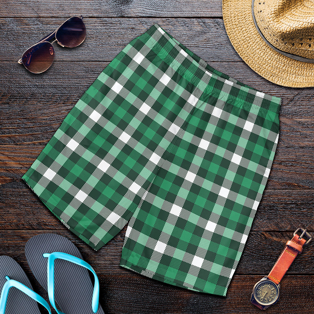 Saint Patrick's Day Stewart Plaid Print Men's Shorts