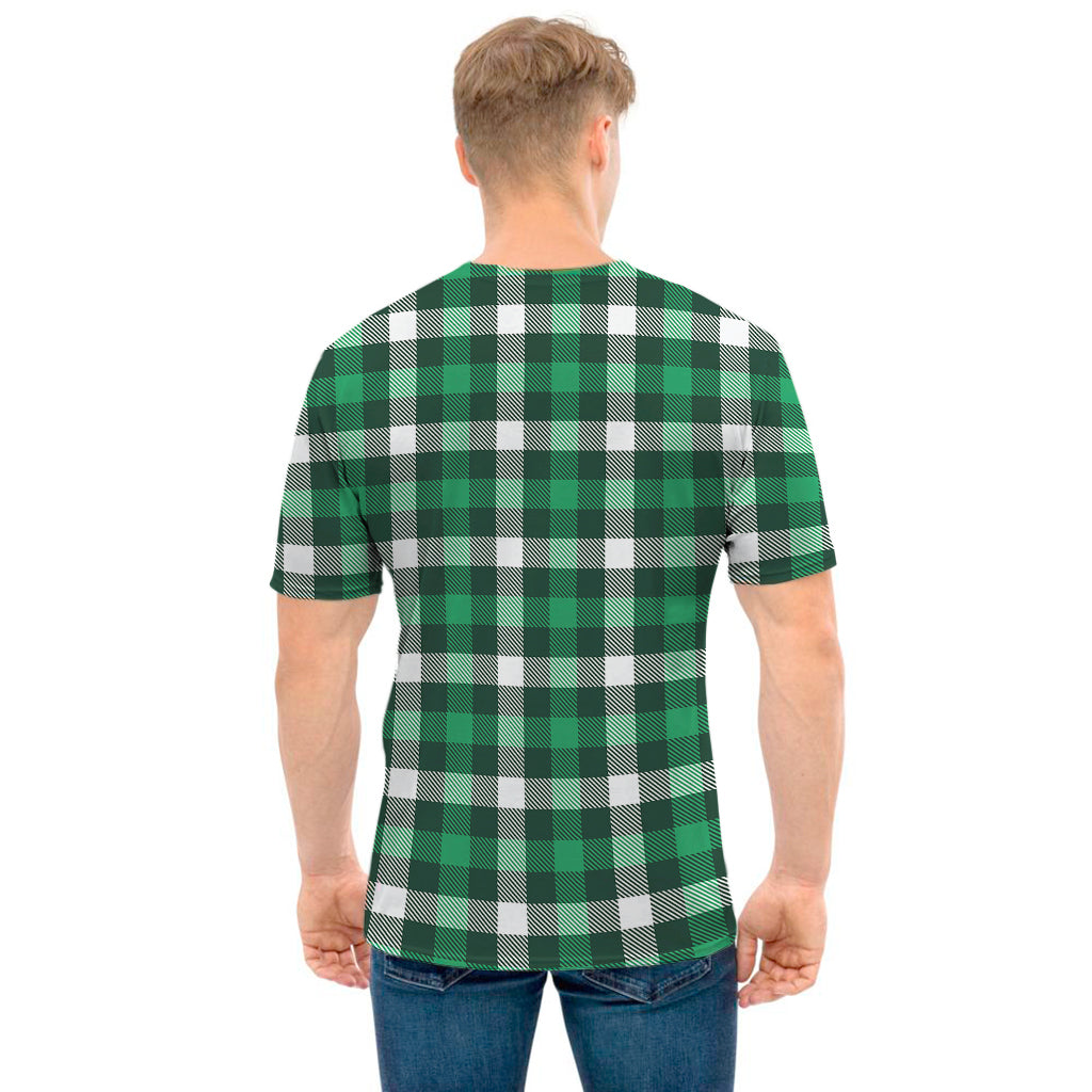 Saint Patrick's Day Stewart Plaid Print Men's T-Shirt