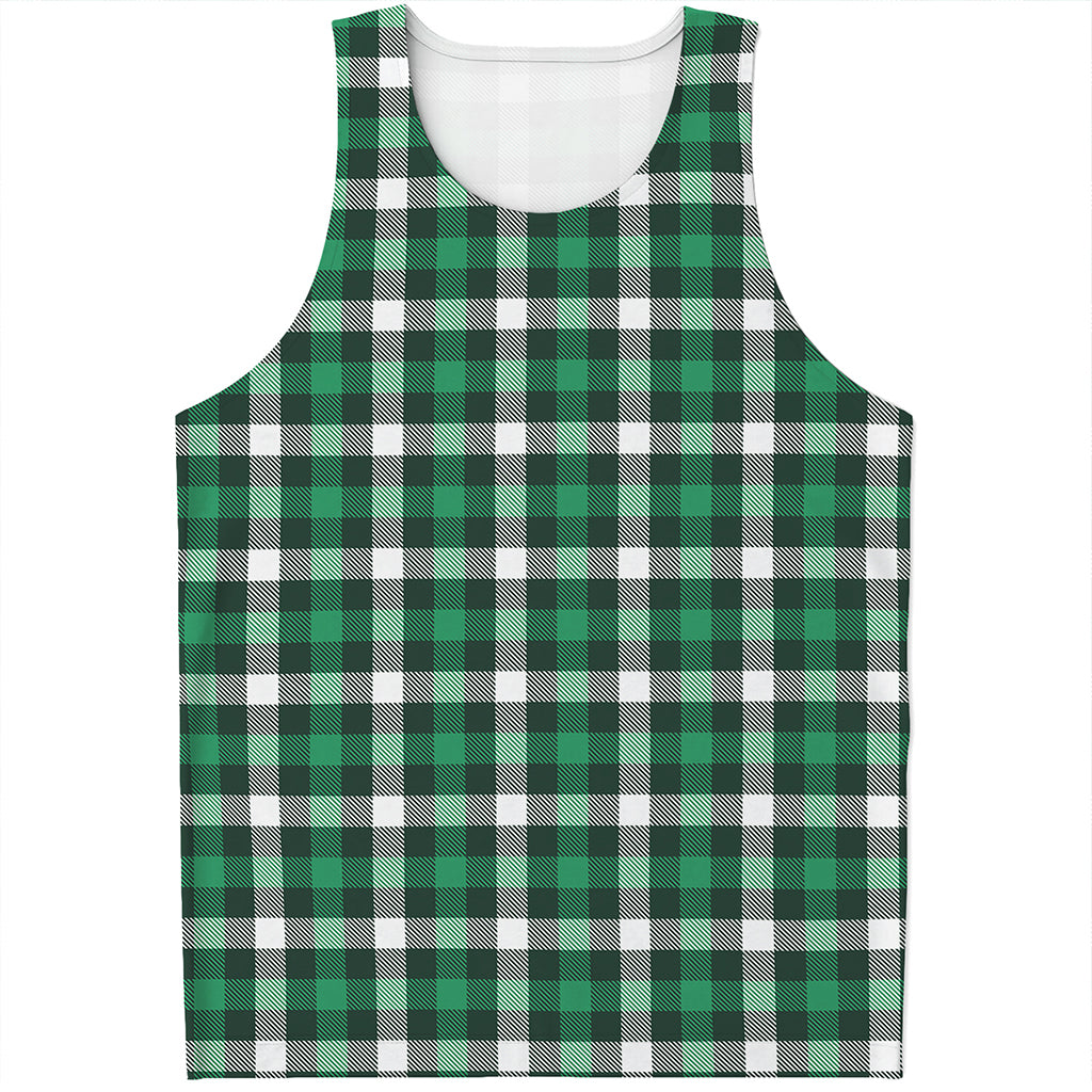 Saint Patrick's Day Stewart Plaid Print Men's Tank Top
