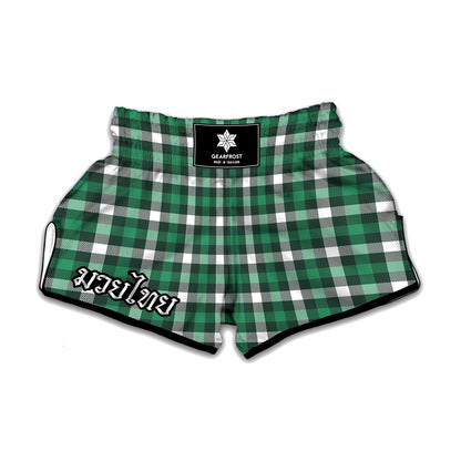 Saint Patrick's Day Stewart Plaid Print Muay Thai Boxing Shorts