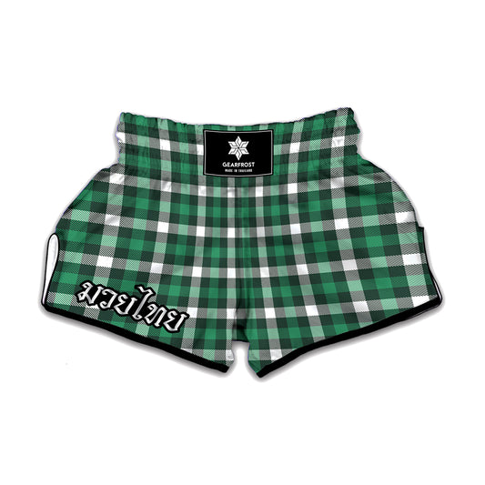 Saint Patrick's Day Stewart Plaid Print Muay Thai Boxing Shorts