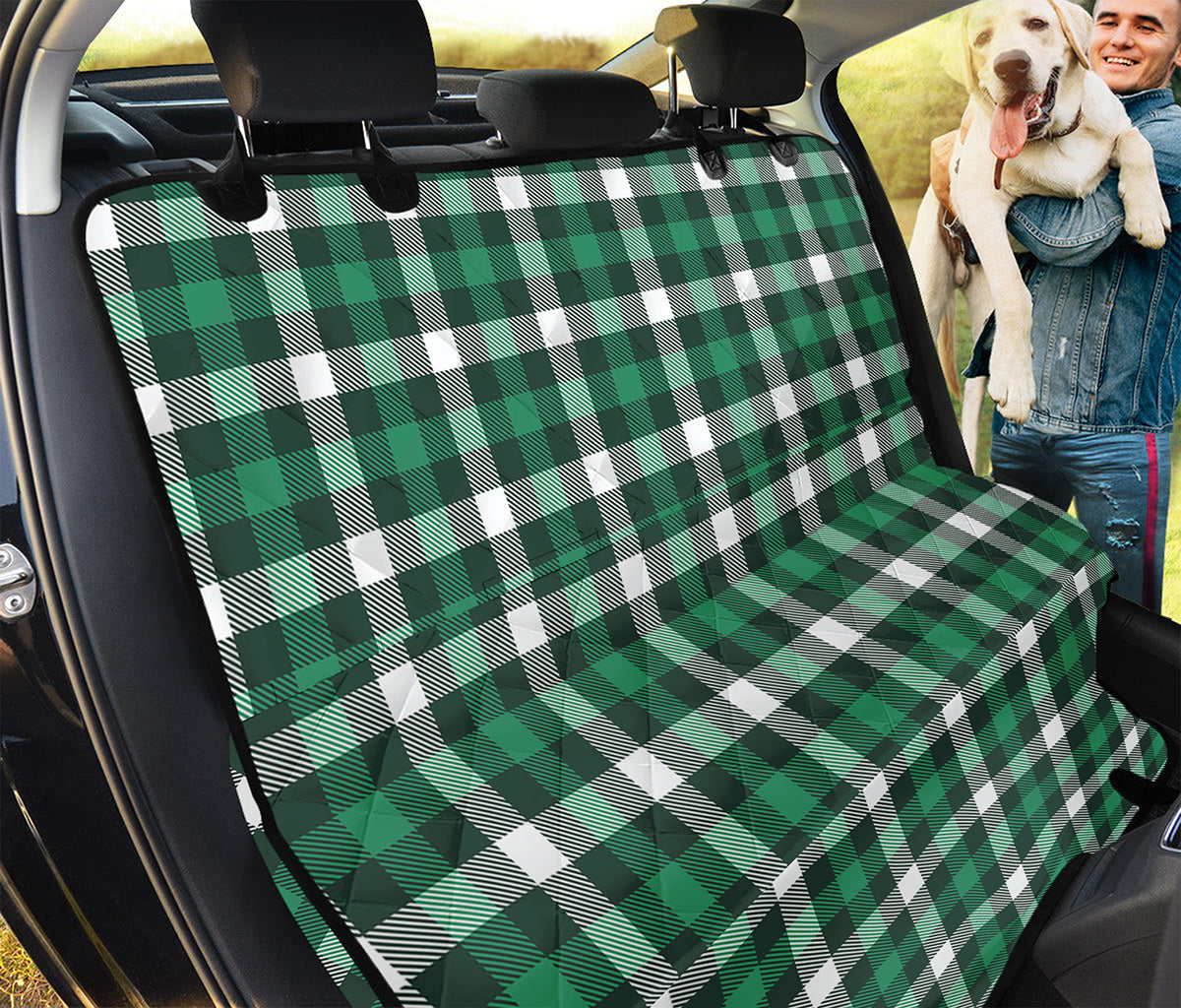 Saint Patrick's Day Stewart Plaid Print Pet Car Back Seat Cover