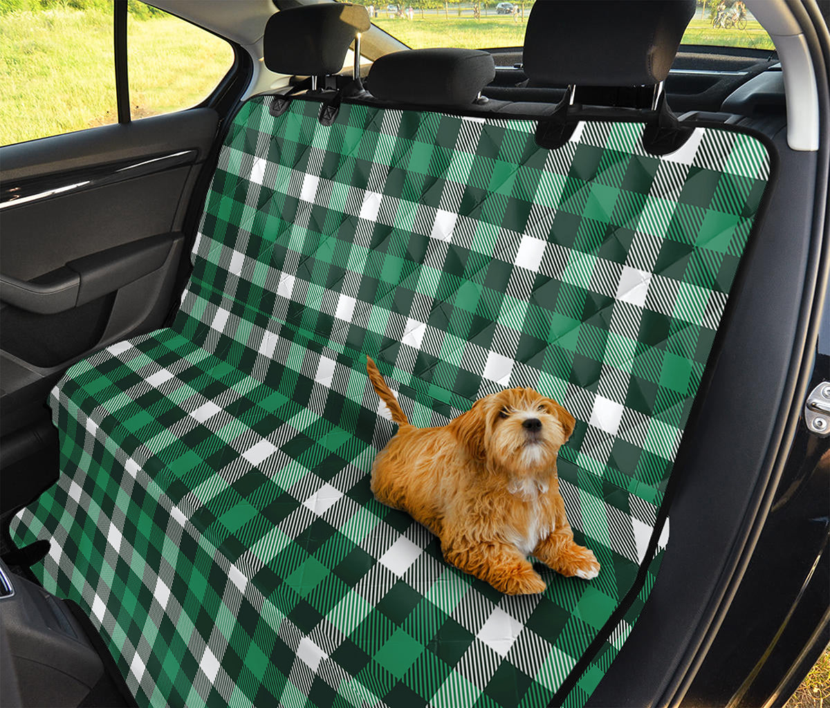 Saint Patrick's Day Stewart Plaid Print Pet Car Back Seat Cover