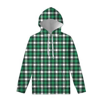 Saint Patrick's Day Stewart Plaid Print Pullover Hoodie
