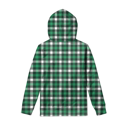 Saint Patrick's Day Stewart Plaid Print Pullover Hoodie