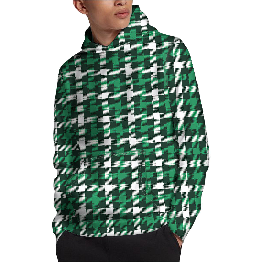 Saint Patrick's Day Stewart Plaid Print Pullover Hoodie