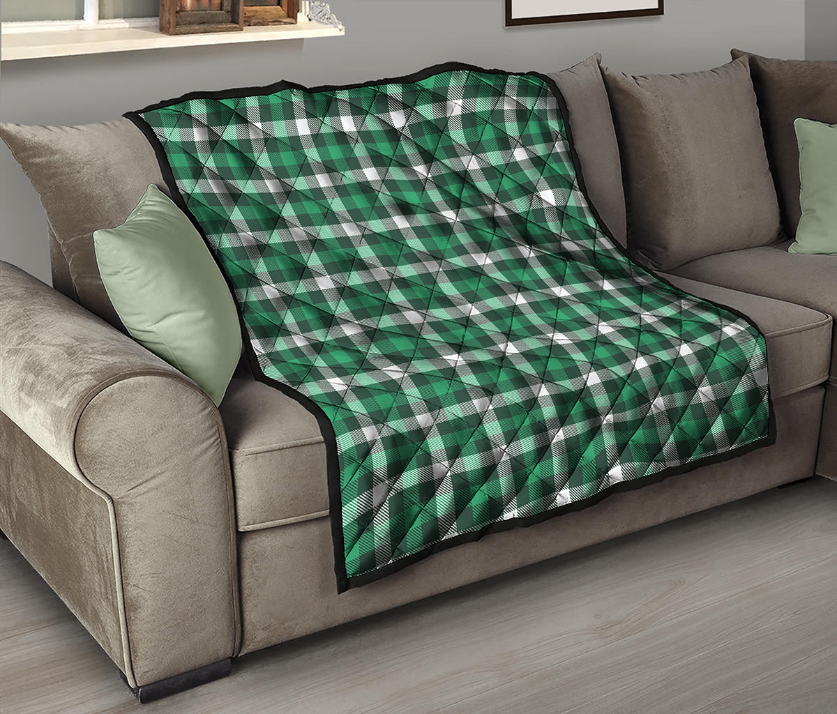 Saint Patrick's Day Stewart Plaid Print Quilt