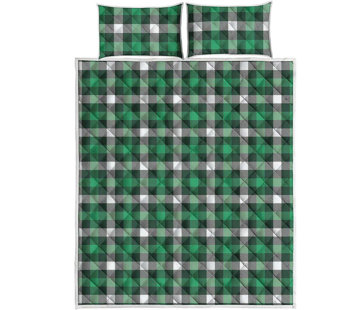 Saint Patrick's Day Stewart Plaid Print Quilt Bed Set