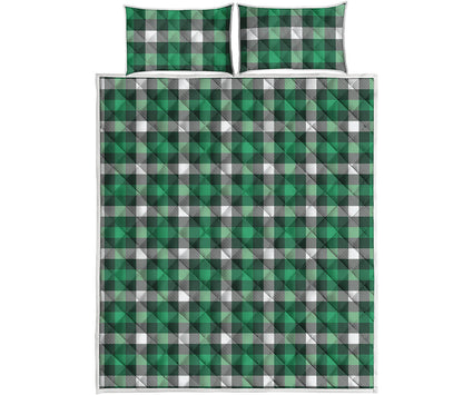 Saint Patrick's Day Stewart Plaid Print Quilt Bed Set