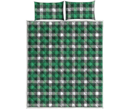 Saint Patrick's Day Stewart Plaid Print Quilt Bed Set