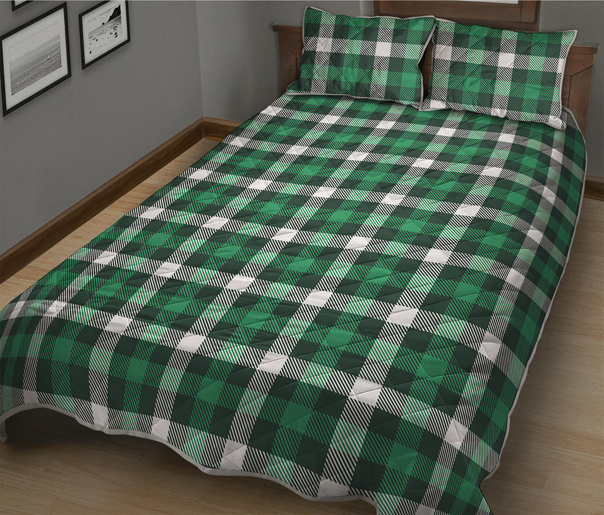 Saint Patrick's Day Stewart Plaid Print Quilt Bed Set
