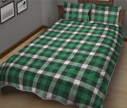 Saint Patrick's Day Stewart Plaid Print Quilt Bed Set