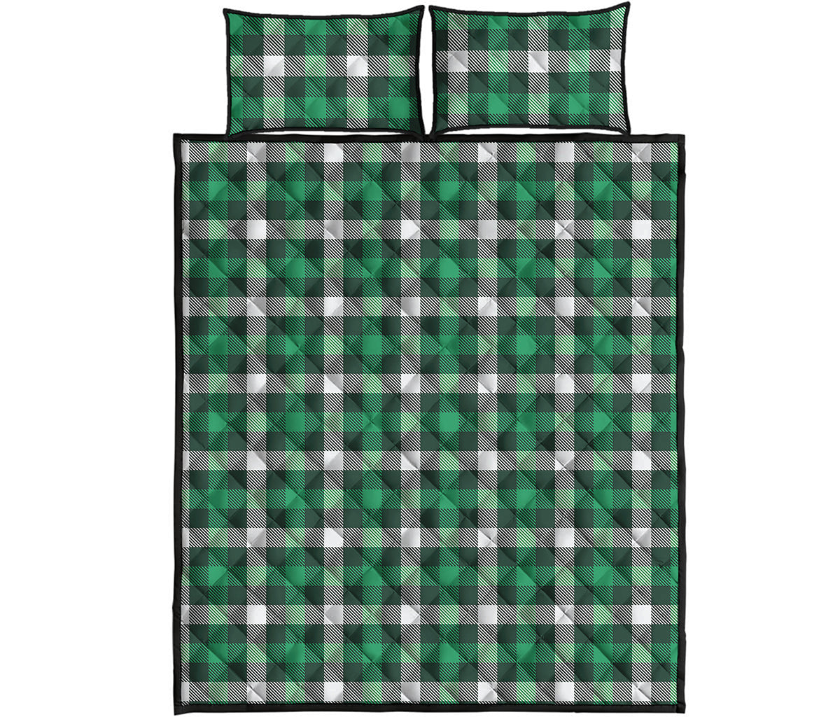 Saint Patrick's Day Stewart Plaid Print Quilt Bed Set