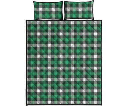 Saint Patrick's Day Stewart Plaid Print Quilt Bed Set