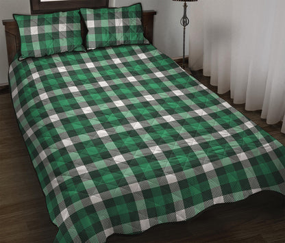 Saint Patrick's Day Stewart Plaid Print Quilt Bed Set
