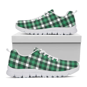 Saint Patrick's Day Stewart Plaid Print White Sneakers