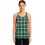 Saint Patrick's Day Stewart Plaid Print Women's Racerback Tank Top