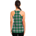 Saint Patrick's Day Stewart Plaid Print Women's Racerback Tank Top