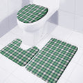 Saint Patrick's Day Tartan Pattern Print 3 Piece Bath Mat Set