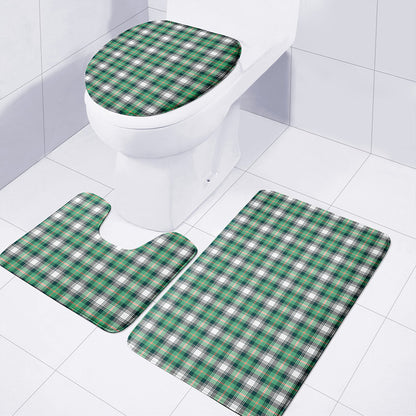 Saint Patrick's Day Tartan Pattern Print 3 Piece Bath Mat Set