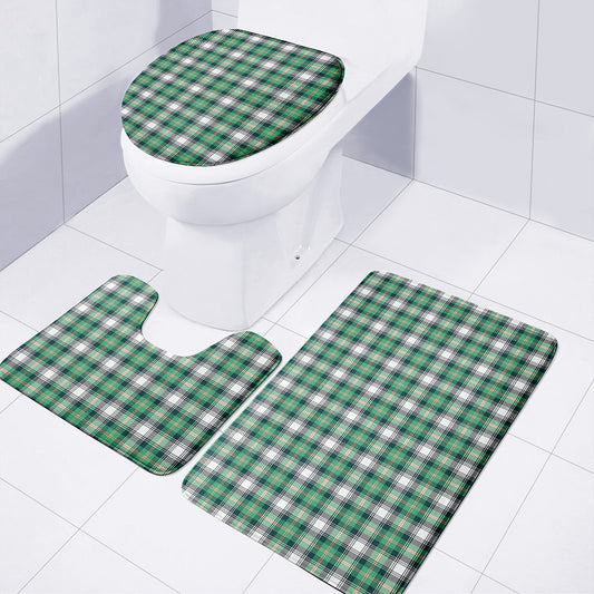 Saint Patrick's Day Tartan Pattern Print 3 Piece Bath Mat Set