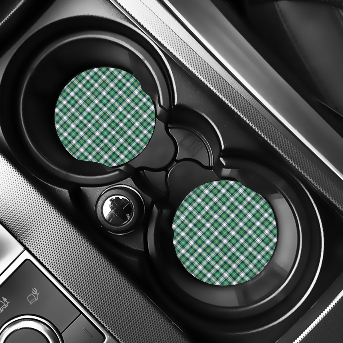Saint Patrick's Day Tartan Pattern Print Car Coasters