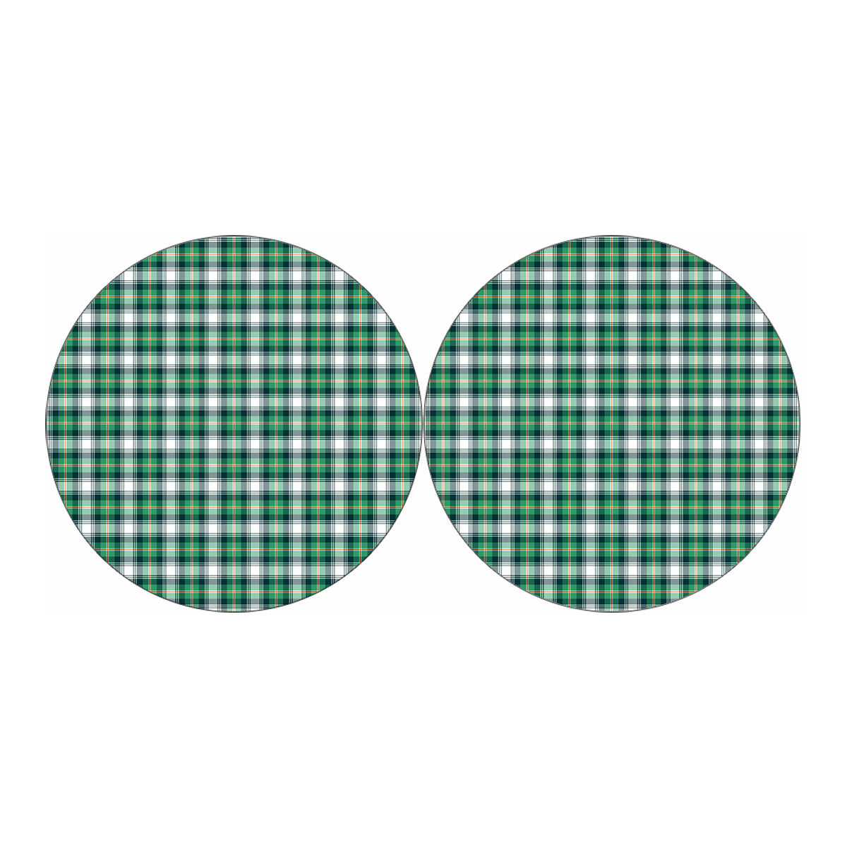Saint Patrick's Day Tartan Pattern Print Car Coasters