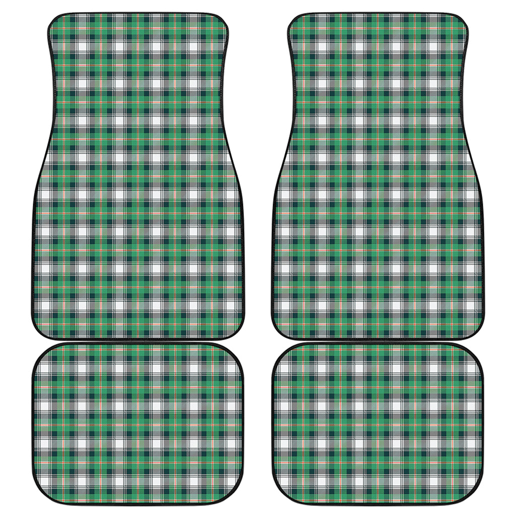 Saint Patrick's Day Tartan Pattern Print Front and Back Car Floor Mats