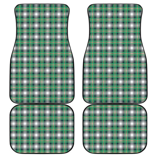 Saint Patrick's Day Tartan Pattern Print Front and Back Car Floor Mats