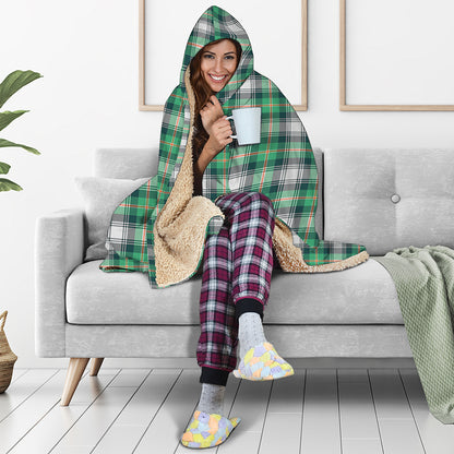 Saint Patrick's Day Tartan Pattern Print Hooded Blanket