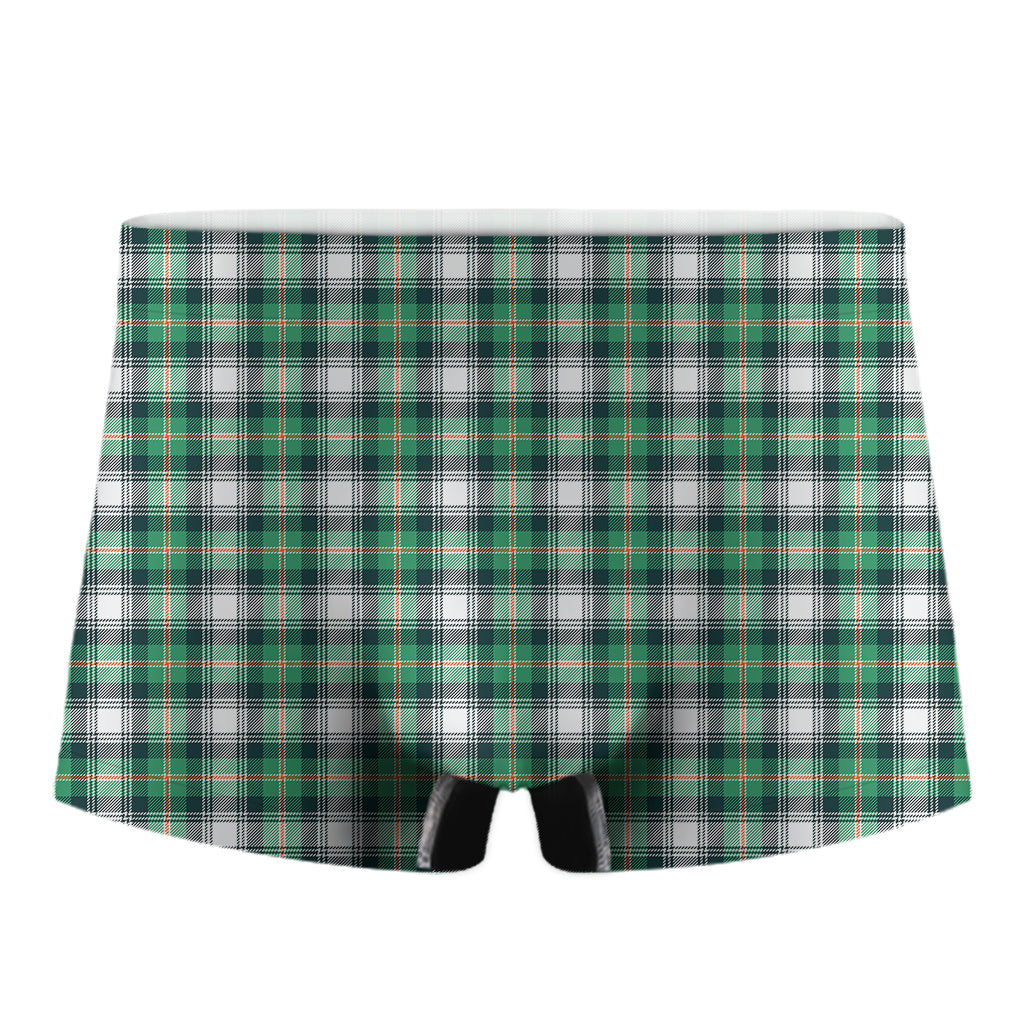 Saint Patrick's Day Tartan Pattern Print Men's Boxer Briefs