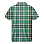 Saint Patrick's Day Tartan Pattern Print Men's Short Sleeve Shirt