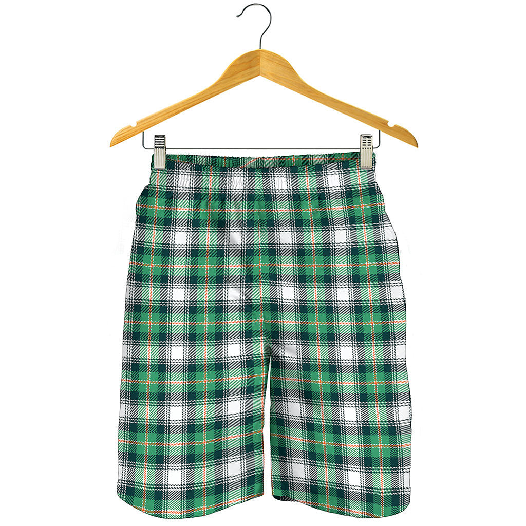 Saint Patrick's Day Tartan Pattern Print Men's Shorts