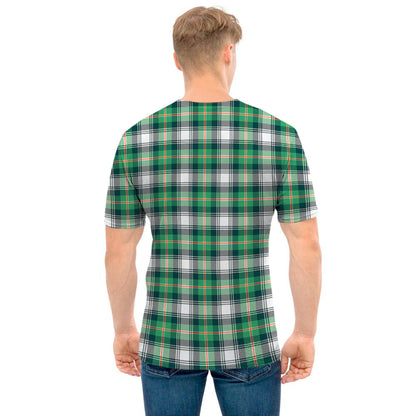 Saint Patrick's Day Tartan Pattern Print Men's T-Shirt