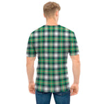 Saint Patrick's Day Tartan Pattern Print Men's T-Shirt