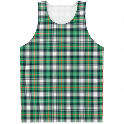 Saint Patrick's Day Tartan Pattern Print Men's Tank Top