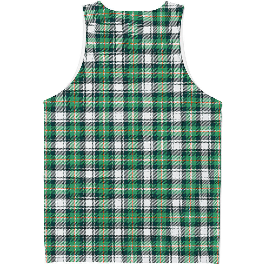 Saint Patrick's Day Tartan Pattern Print Men's Tank Top