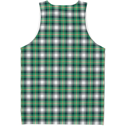 Saint Patrick's Day Tartan Pattern Print Men's Tank Top