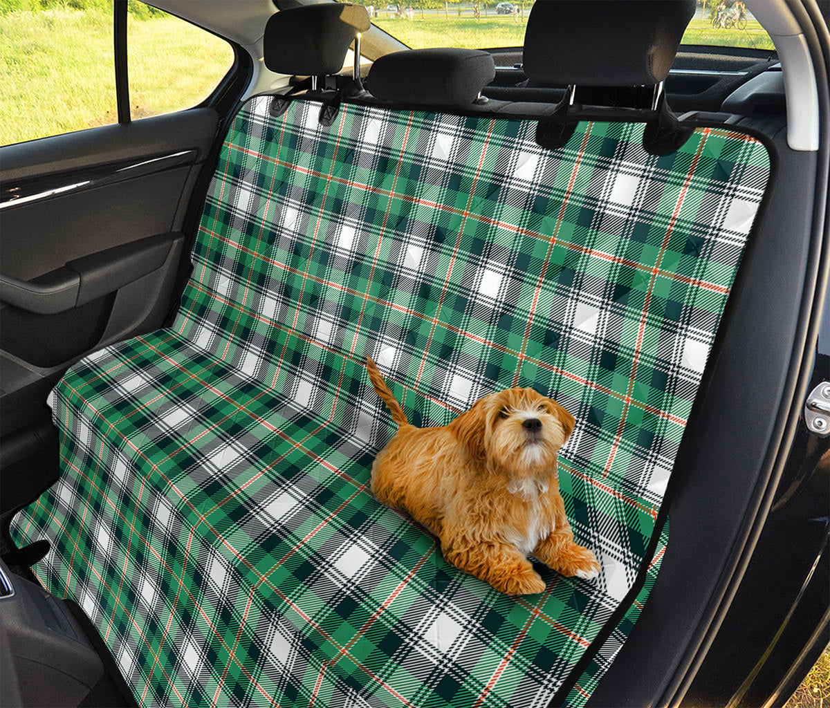 Saint Patrick's Day Tartan Pattern Print Pet Car Back Seat Cover
