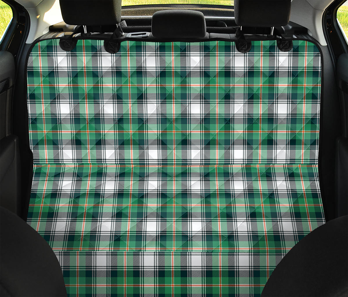 Saint Patrick's Day Tartan Pattern Print Pet Car Back Seat Cover